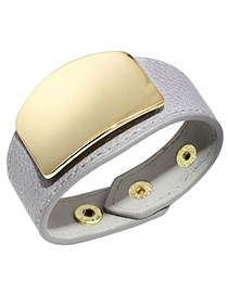 Elegant Gray Square Shape Decorated Width Bracelet