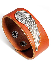 Elegant Brown Wing Shape Decorated Width Bracelet