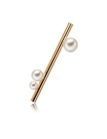 Fashion Gold Color Pearls Decorated Pure Color Brooch