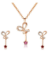 Fashion Gold Color Bwoknot Shape Design Jewelry Sets