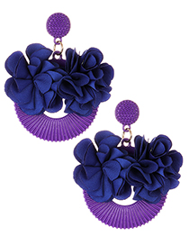 Elegant Purple Flowers Decorated Simple Earrings