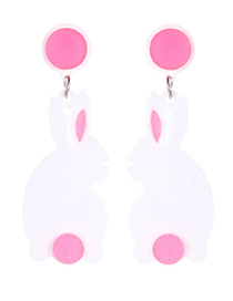 Elegant White Rabbit Shape Pendant Decorated Earrings