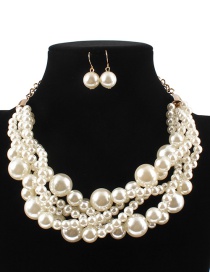 Elegant White Pearls Decorated Pure Color Jewelry Sets