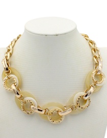 Elegant Beige Round Shape Design Simple Necklace