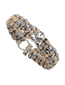 Trendy Khaki Skulls Shape Decorated Bracelet