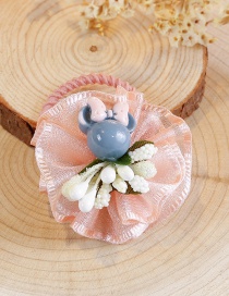 Lovely Pink+white Mouse&flower Decorated Child Hair Band(1pc)