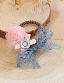 Lovely Pink+dark Blue Flower&bowknot Decorated Child Hair Band(1pc)