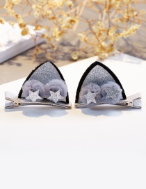 Lovely Silver Color Star&ears Shape Design Child Hair Clip(1pairs)