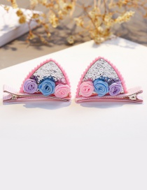 Lovely Silver Color Flowers Decorated Child Hair Clip(1pairs)