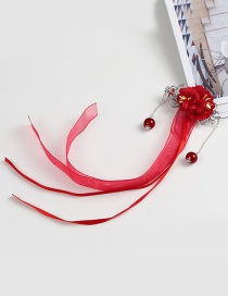 Lovely Red Tassel&flowers Decorated Child Hair Clip