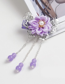 Lovely Purple Tassel&flowers Decorated Child Hair Clip
