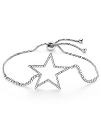 Fashion Silver Color Star Shape Decorated Pure Color Bracelet