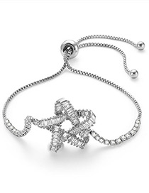 Fashion Silver Color Full Diamond Design Star Shape Bracelet
