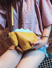 Lovely Yellow Unicorn Shape Decorated Shoulder Bag