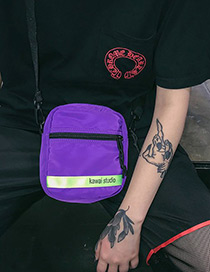 Fashion Purple Letter Pattern Decorated Hip-hop Bag