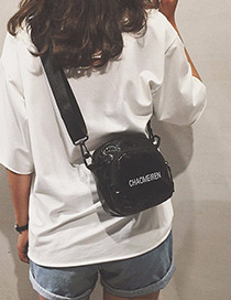Fashion Black Pure Color Decorated Disco Bag
