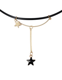 Fashion Gold Color Star Shape Pendant Decorated Necklace