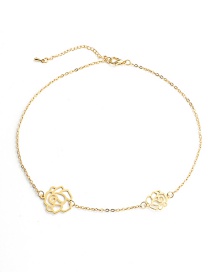Fashion Gold Color Flowers Pendant Decorated Necklace
