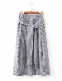 Fashion Gray Stripe Pattern Design A-line Skirt