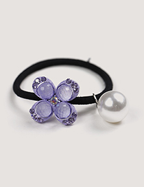 Sweet Purple Pearls&flower Decorated Hair Band