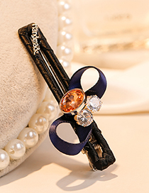 Sweet Navy Bowknot&diamond Decorated Hairpin