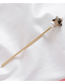 Sweet Brown Pearl&star Shape Decorated Hairpin