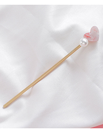 Sweet Pink Pearl&heart Shape Decorated Hairpin