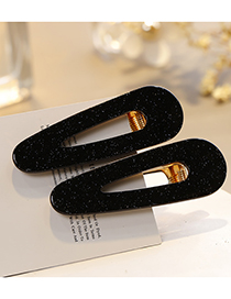Sweet Black Pure Color Decorated Hair Clip(1pairs)