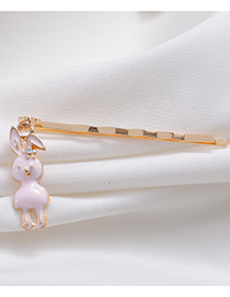 Sweet Pink Rabbit Pendant Decorated Hairpin
