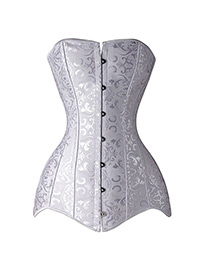 Sexy White Flowers Pattern Decorated Corset