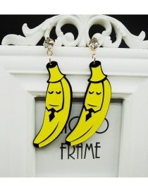 Fashion Yellow Bananas Shape Design Simple Earrings