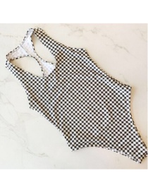 Sexy Black+white Grid Pattern Design One-piece Bikini