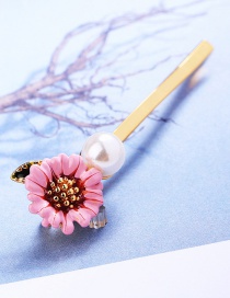 Fashion Pink Flower Shape Decorated Brooch