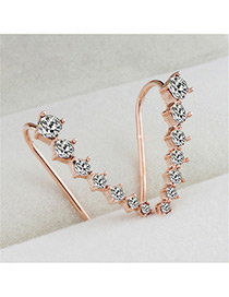 Fashion Rose Gold Pure Color Design Long Earrings