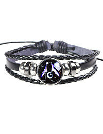 Fashion Black+purple Gemini Pattern Decorated Noctilucent Bracelet