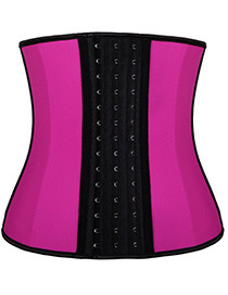 Fashion Plum Red+black Color-matching Decorated Corset