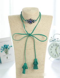 Fashion Green Bowknot Shape Decorated Necklace