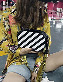 Fashion White+black Stripe Pattern Decorated Bag