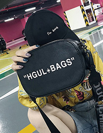 Fashion Black Letter Pattern Decorated Bag