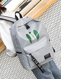 Fashion Gray Leaf Pattern Decorated Backpack