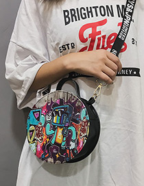 Fashion Black Round Shape Decorated Bag