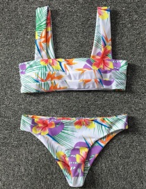 Sexy Multi-color Flower Pattern Decorated Swimwear(2pcs)