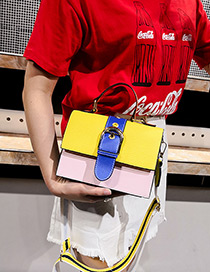 Fashion Yellow+pink Color-matching Decorated Bag