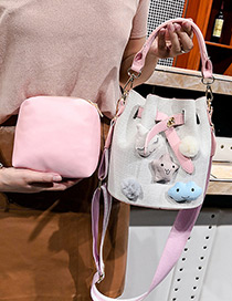 Fashion Pink Doll Shape Decorated Bag