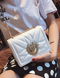 Fashion White Heart Shape Decorated Bag