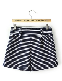 Fashion Navy Stripe Pattern Decorated Pants