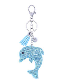 Fashion Blue Dolphin Shape Decorated Pendant