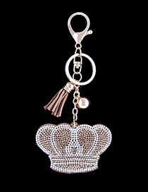 Fashion Khaki Crown Shape Decorated Keychain