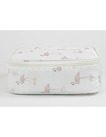 Fashion White Flamingo Pattern Decorated Storage Bag