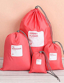 Fashion Red Letter Pattern Decorated Storage Bag(4pcs)